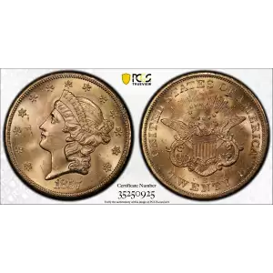 1857-S $20 Spiked Shield S.S. Central America #2 (with Pinch) (2)